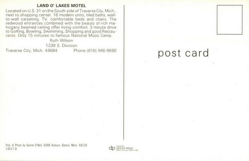 Land O Lakes Motel - OLD POSTCARD